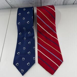 Paul Frederick - Men’s 100% Silk Neck Tie Lot of 2 Italian Silk Made USA